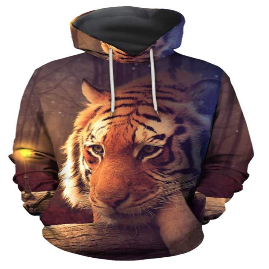 3D All Over Print Tiger Hoodie HVT06112001