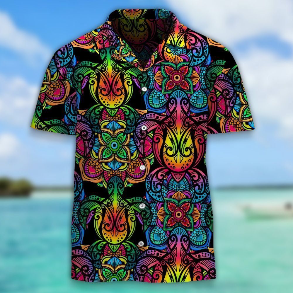 Sea Turtle In Multicolor Boho Aloha Hawaii Shirts For Men Women Ha10931