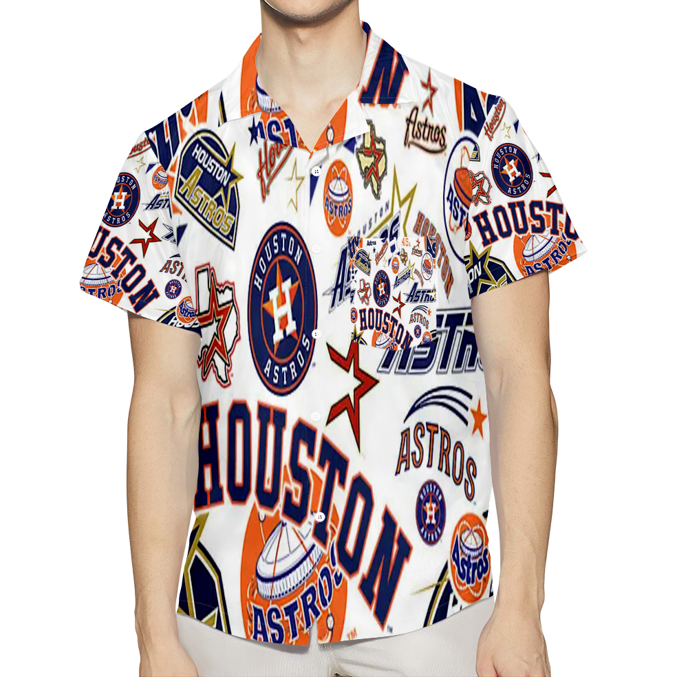 Houston Astros Emblem V4 3D All Over Print Summer Beach Hawaiian Shirt With Pocket