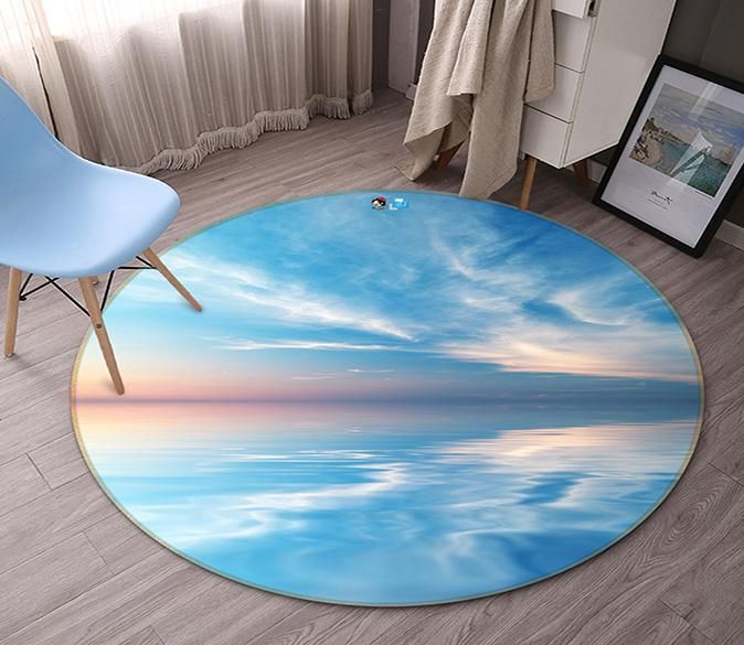 3d Boundless Blue Sea 121 Round Rug Home Decor