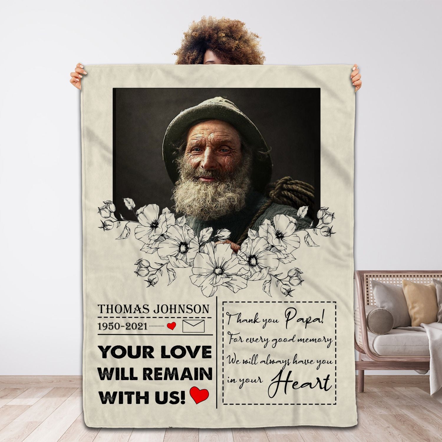 personalized-memorial-blanket-for-grandpa-in-heaven-your-love-will