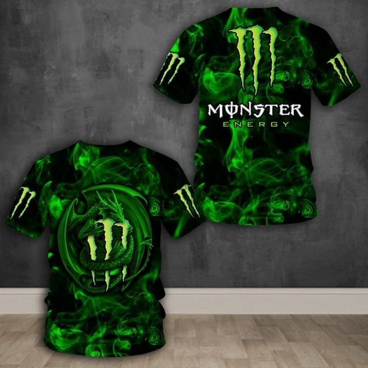 Monster Energy Logo And Dragon Green For Fan 3D Printed T Shirt 3D Hoodie Sweater Tshirt