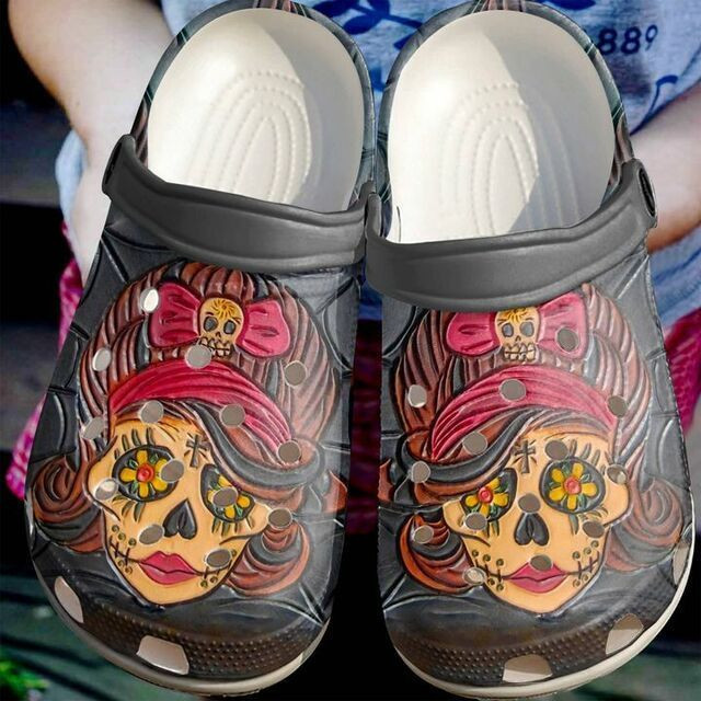 Skull Lady Lovely 102 Gift For Lover Rubber clog Shoes Comfy Footwear