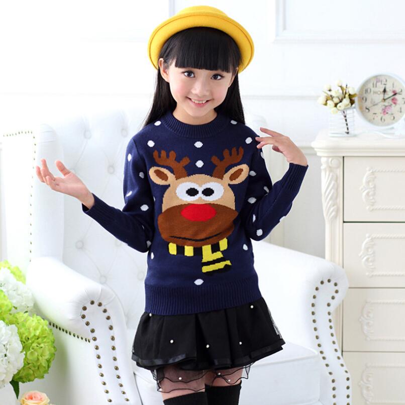 Spring Girls Sweaters Teenage Print Cartoon Fashionable Knitted Jackets Baby Girls Fleece Lining Winter Warm Pullovers Shirt Top alx