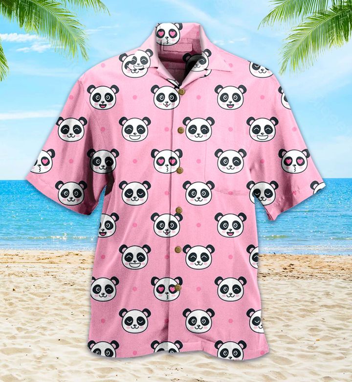 Panda Pink 3D Hawaiian Shirt