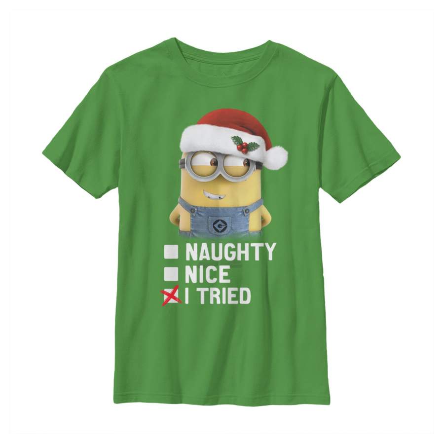 Despicable Me Boy’s Christmas Minion I Tried  T Shirt