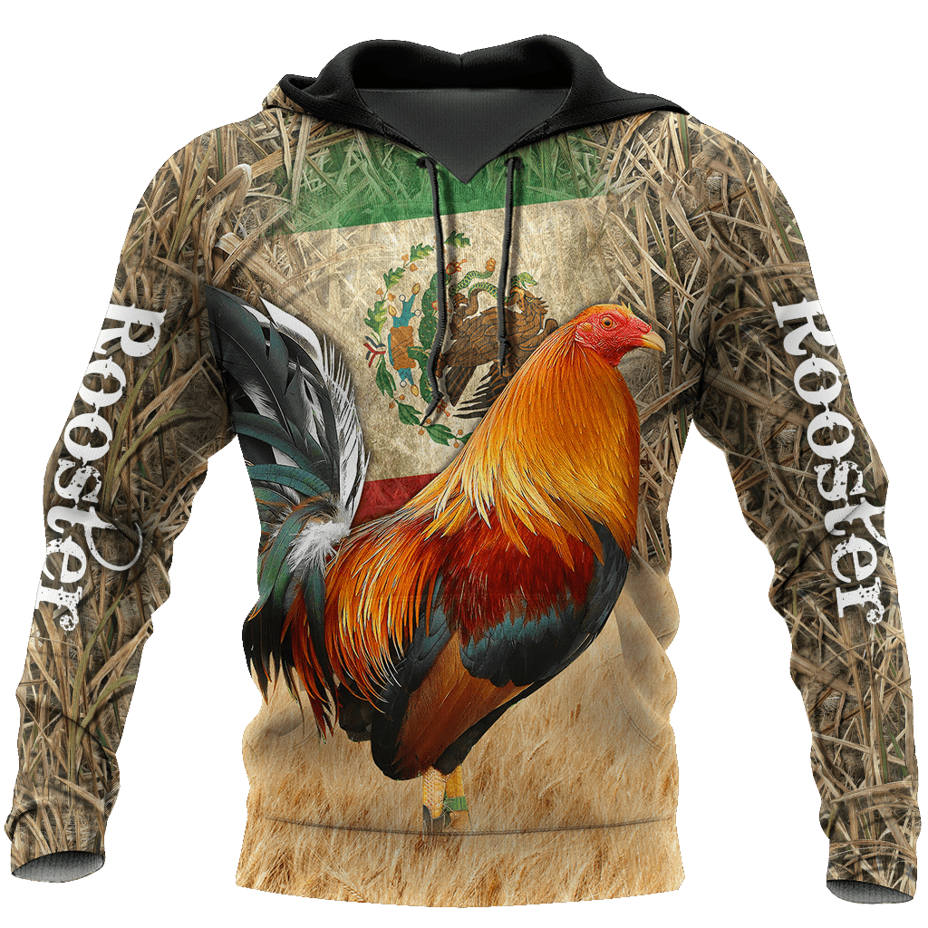 Amazing Strong Mexican Rooster Camo Hoodie 3D