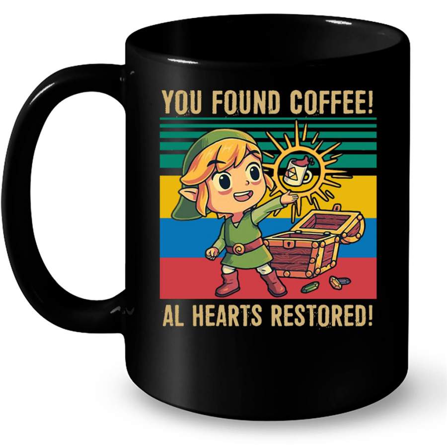 You Found Coffee All Hearts Restored, Classic Vintage – Full-Wrap Coffee Black Mug