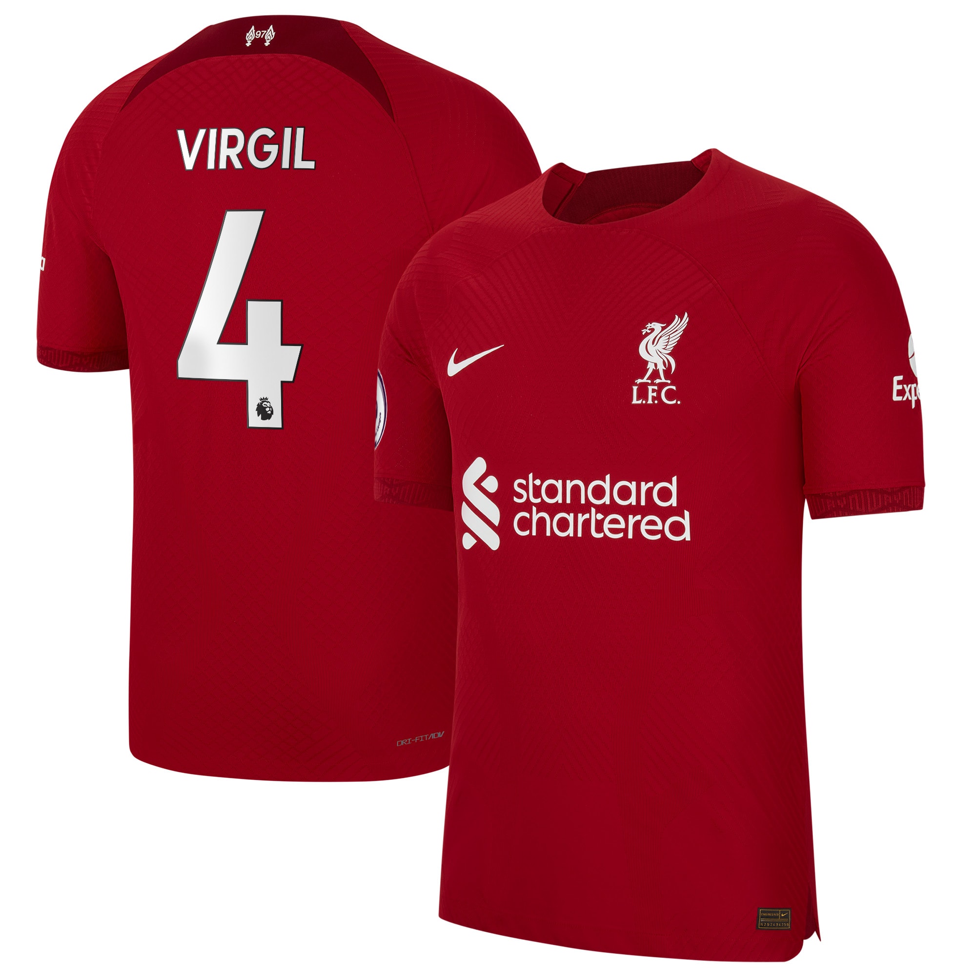 Virgil Van Dijk Liverpool 2022/23 Home Authentic Player Jersey – Red