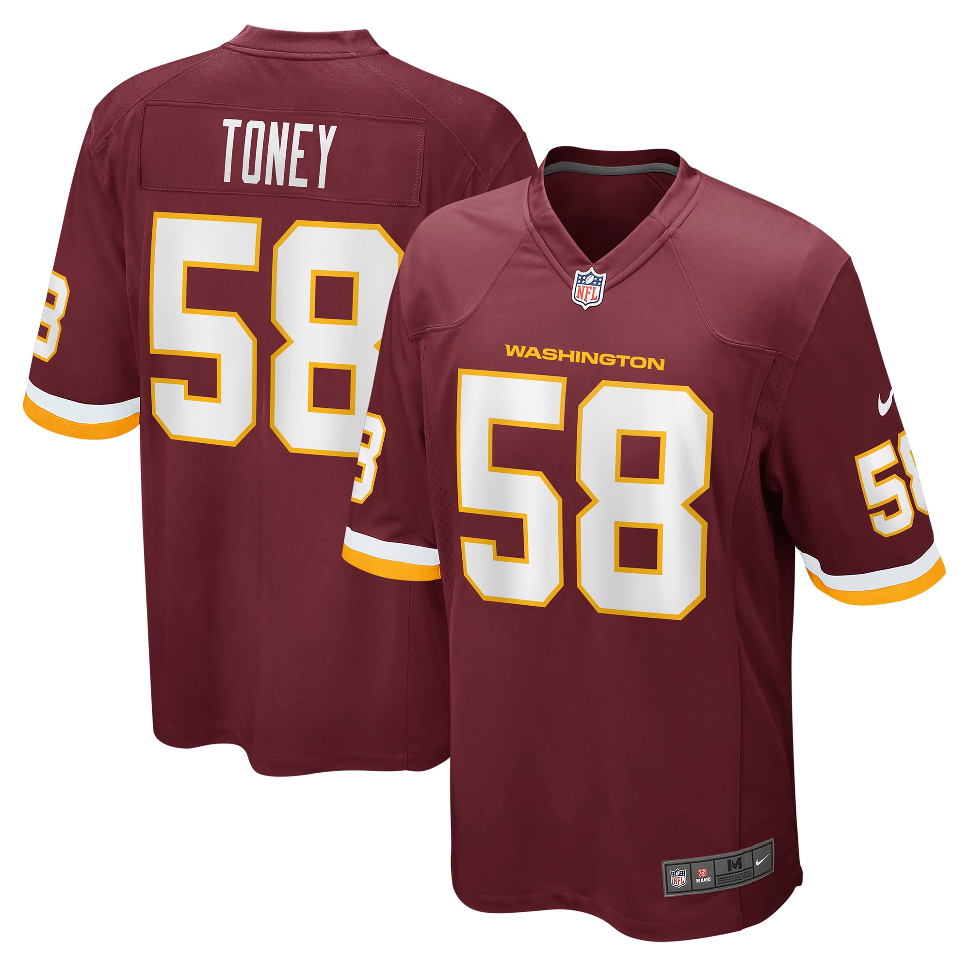 Shaka Toney Washington Football Team Game Jersey – Burgundy