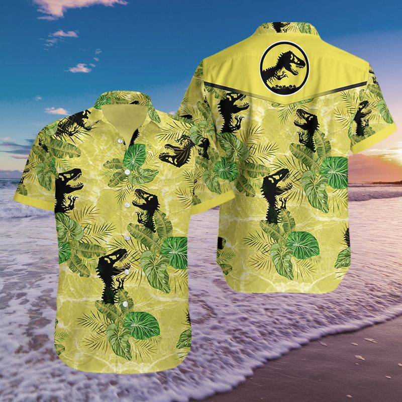 3D All Over Printed Jur assic P ark BDA HAWAIIAN Shirts Ver 1 (Yellow)