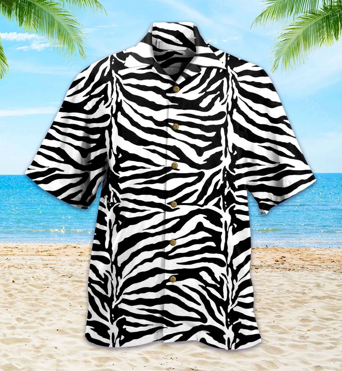 Zebra Fashion Black Hawaii Shirt Ha73445