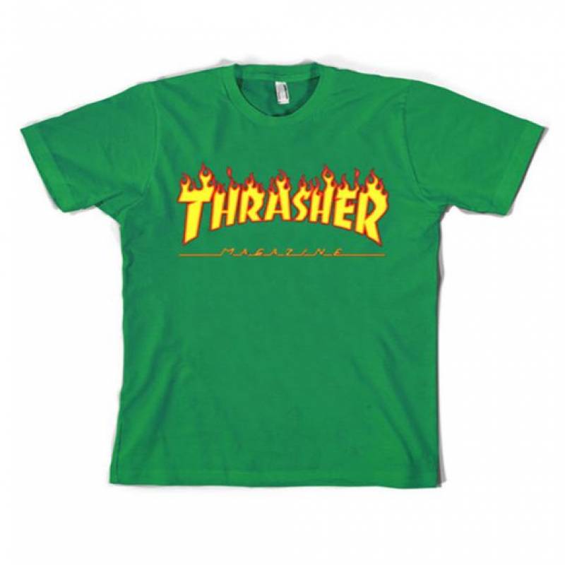 Thrasher Logo Green T Shirt