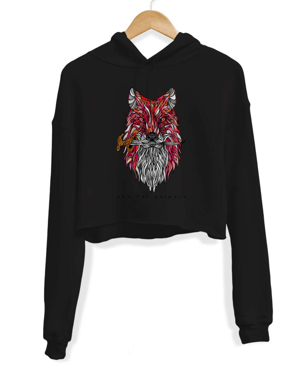 Women’S | Dagger Fox | Crop Hoodie