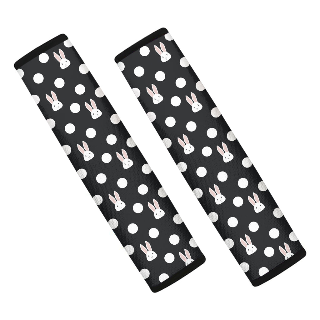 Polka Dot Rabbit Pattern Print Car Seat Belt Covers