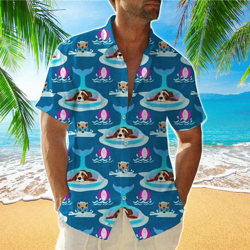 Basset Hound Hawaii Button Up Shirt Aloha Ha30070