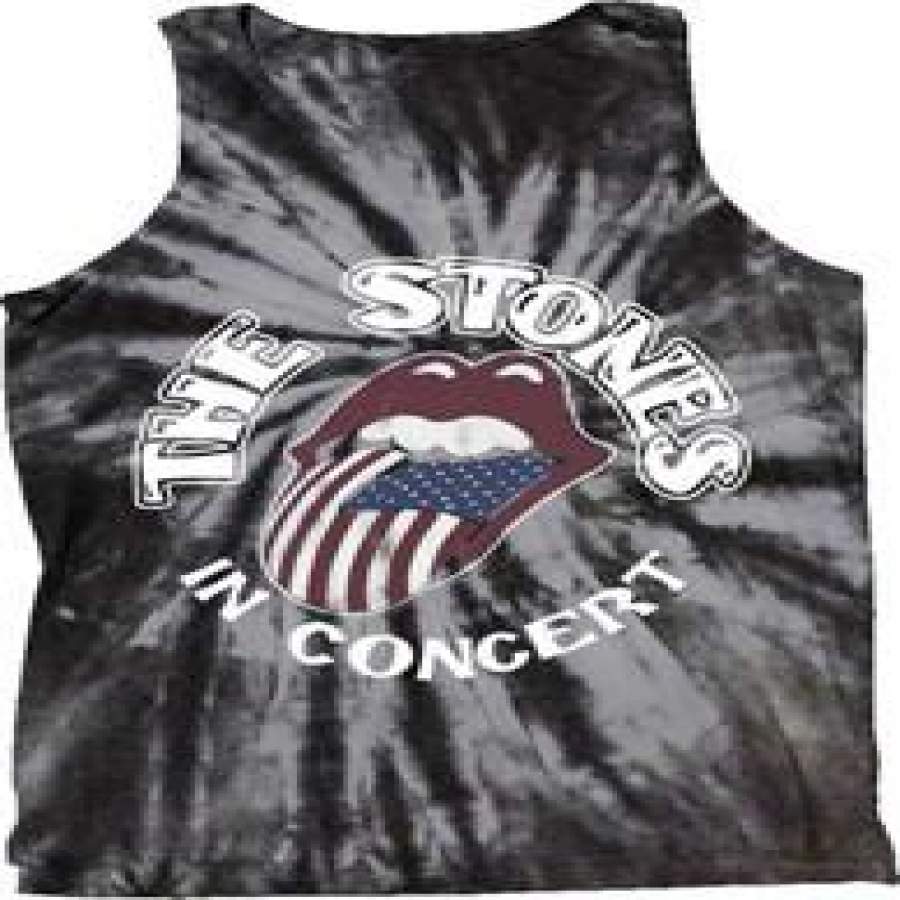 The Rolling Stones-In Concert Tongue-Tie Dye  Tanktopt-shirt