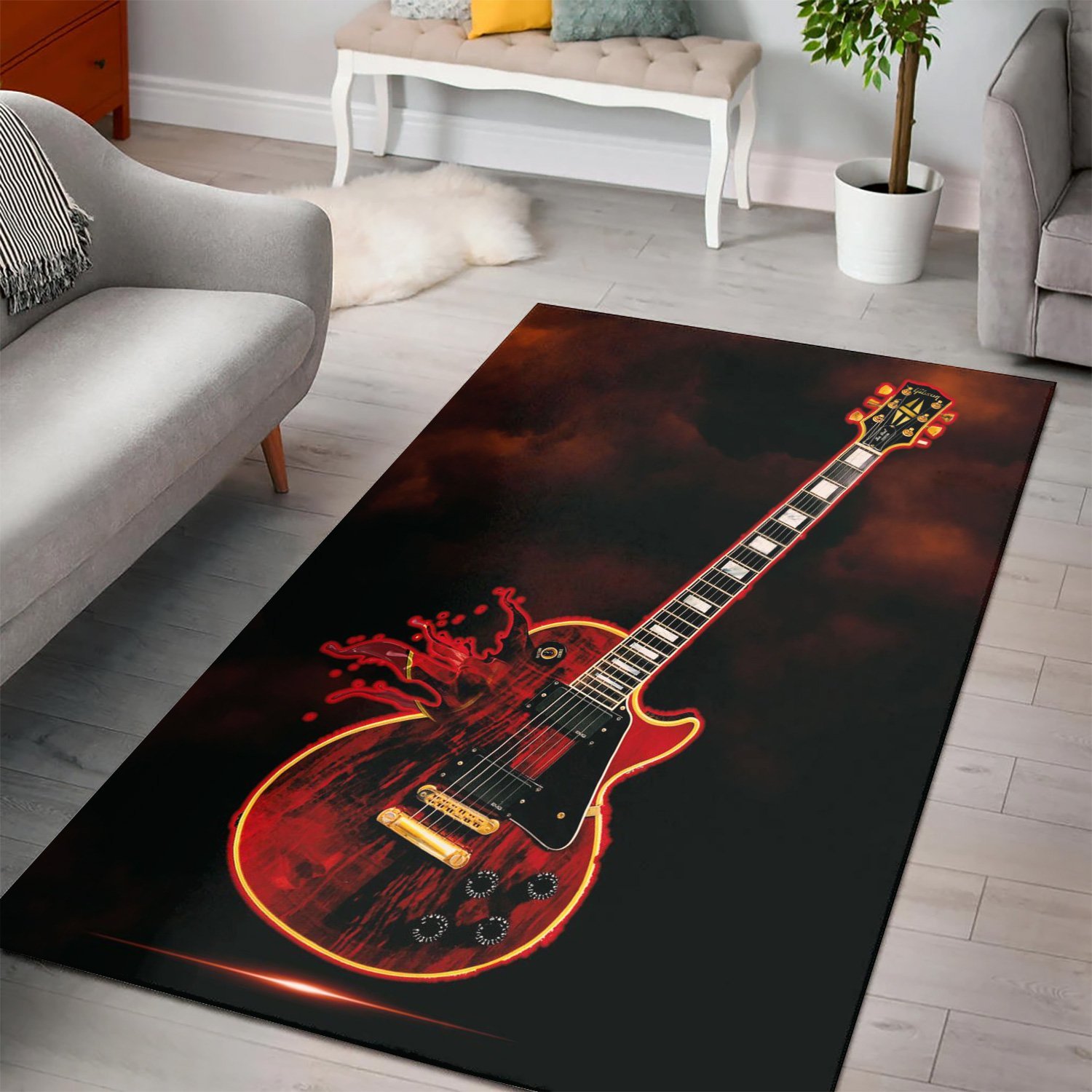 Gibson Les Paul  Rug,  Living room and bedroom Rug,  Halloween Gift