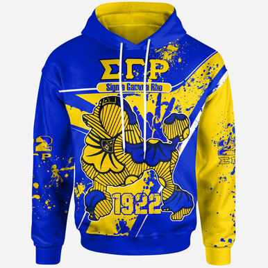 Sigma Gamma Rho Hoodie – Sigma Gamma Rho Sorority Poodle 1922 Splash Style Hoodie