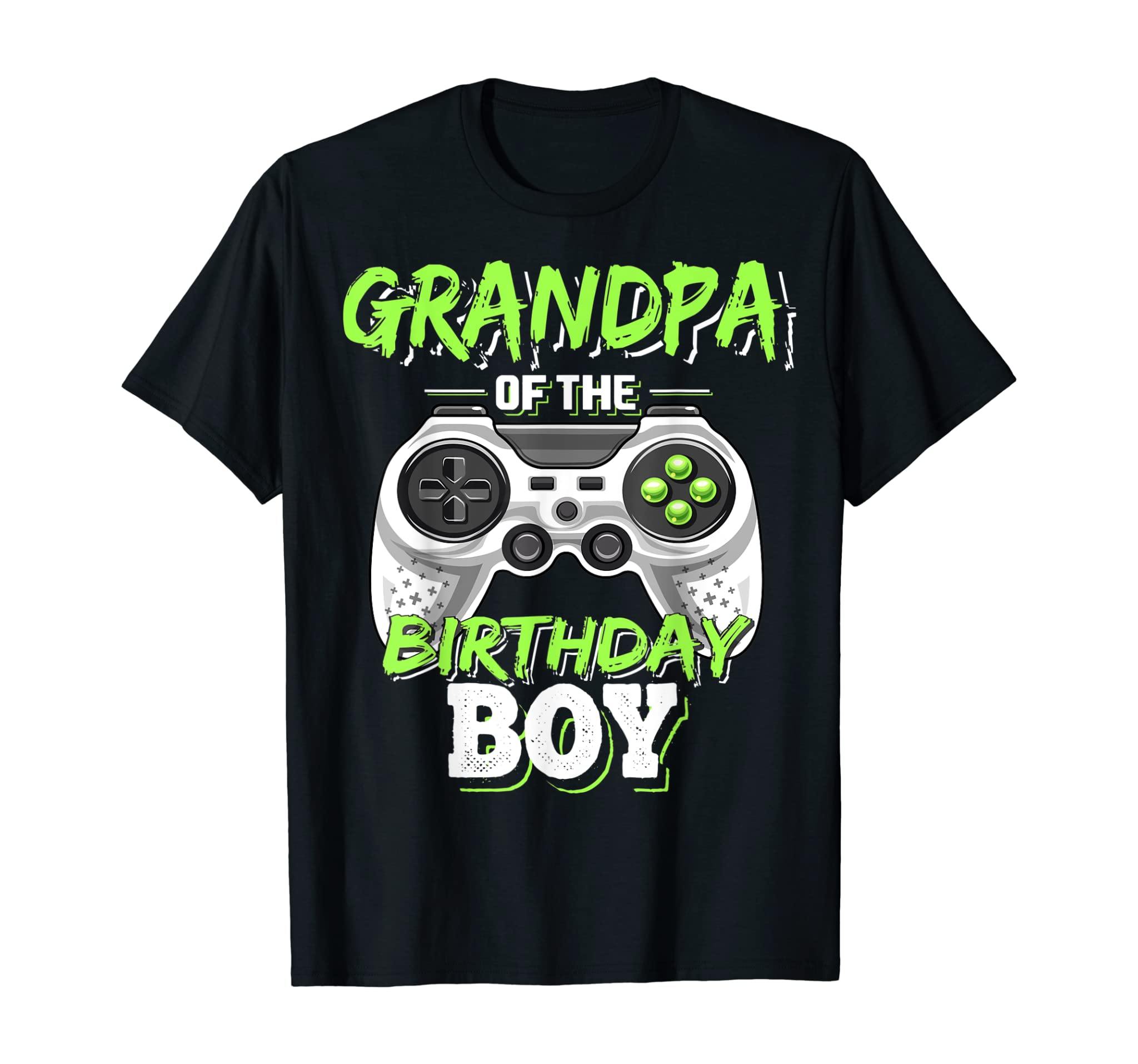 Mens Grandpa Of The Birthday Boy Matching Video Game Birthday T-Shirt