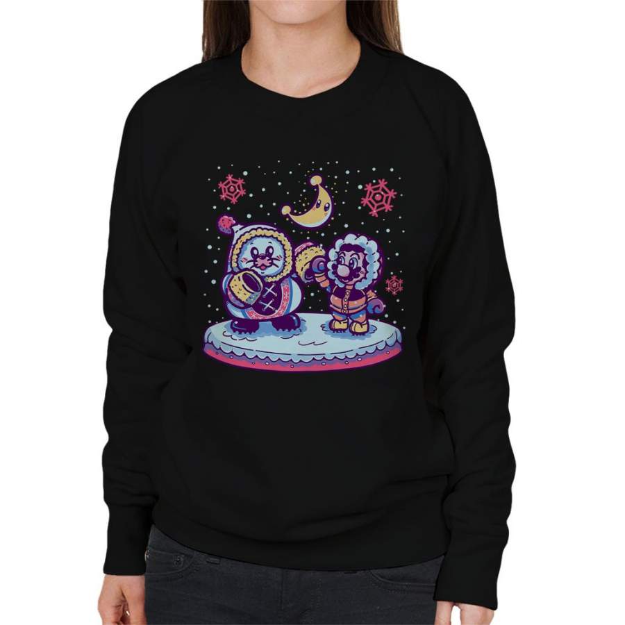 Snow Moon Mario Odyssey Winter Snow Kingdom Women’s Sweatshirt