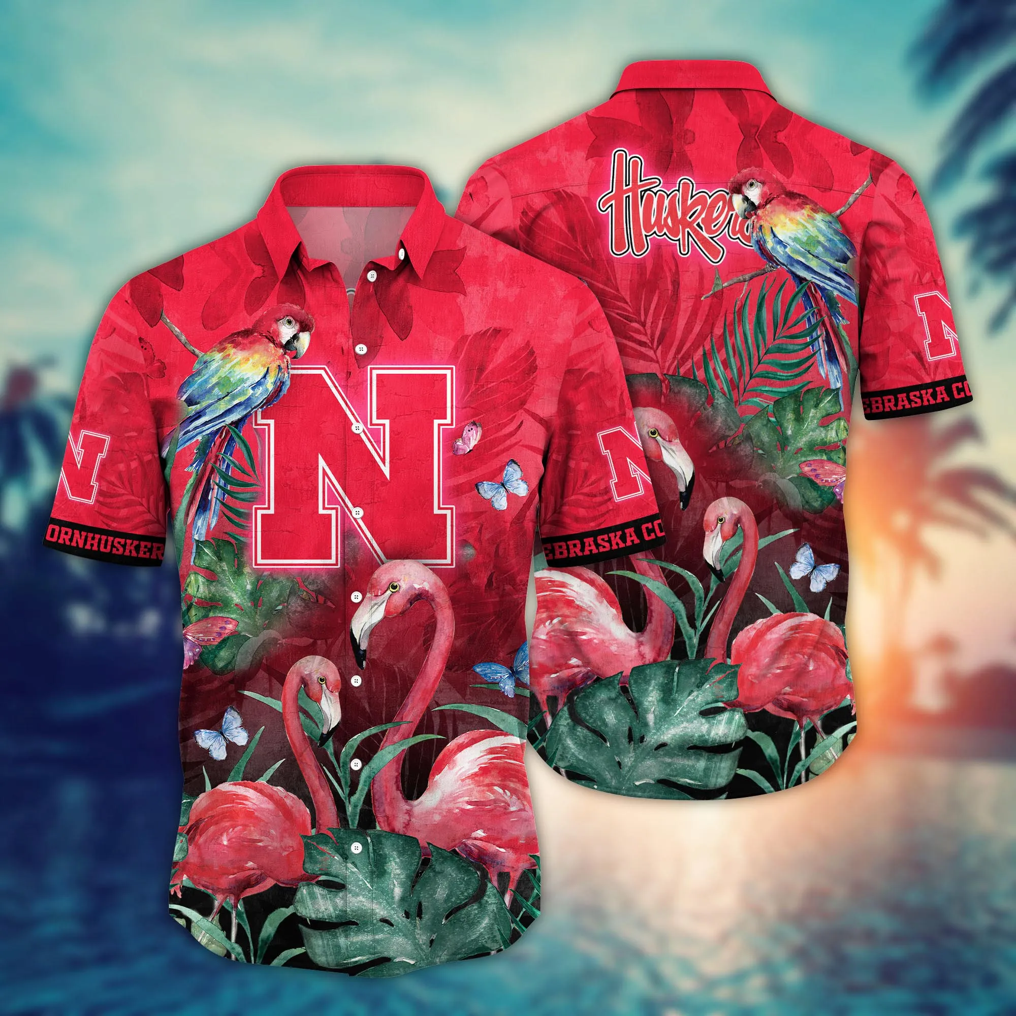 Nebraska Cornhuskers NCCA Hawaiian Shirt Swimsuits Aloha Shirt