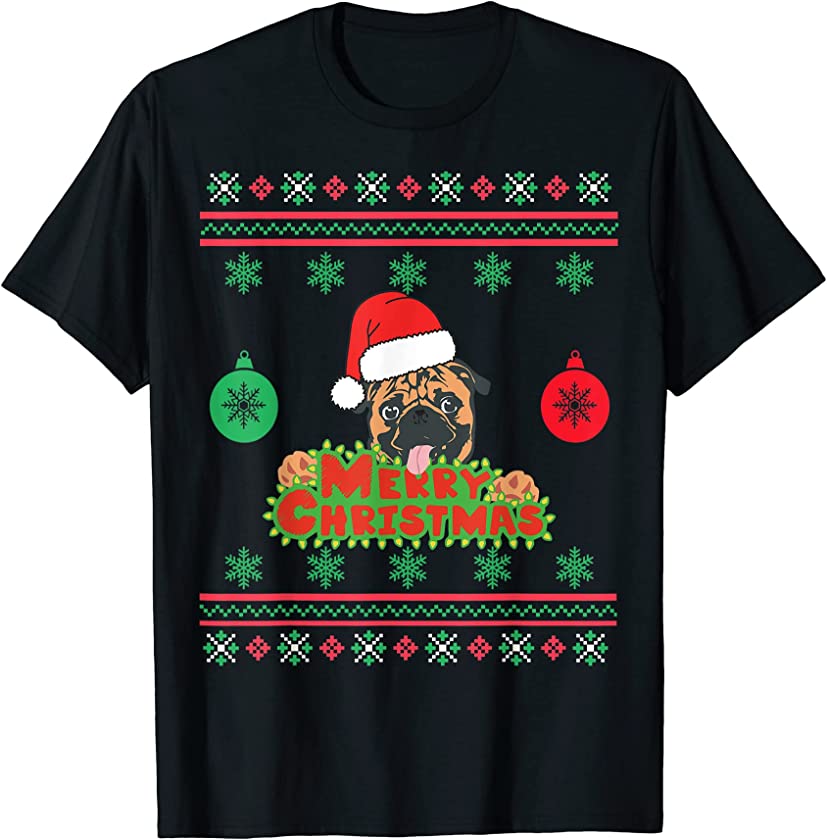 Pug Dog Ugly Sweater Christmas Puppy Pug Dog Lover T-Shirt