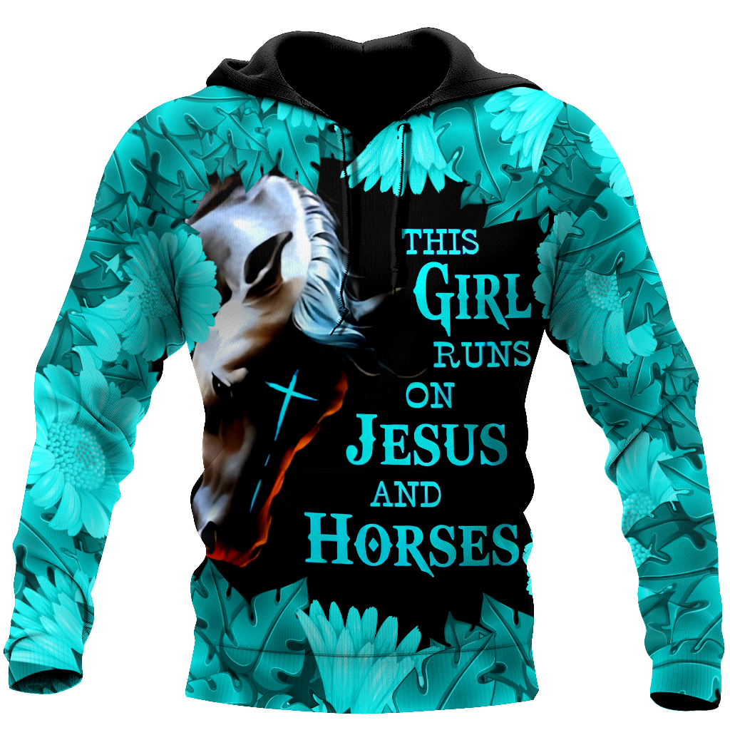 This Girl Runs On Jesus And Horses Shirts Hoodie Hht12082001