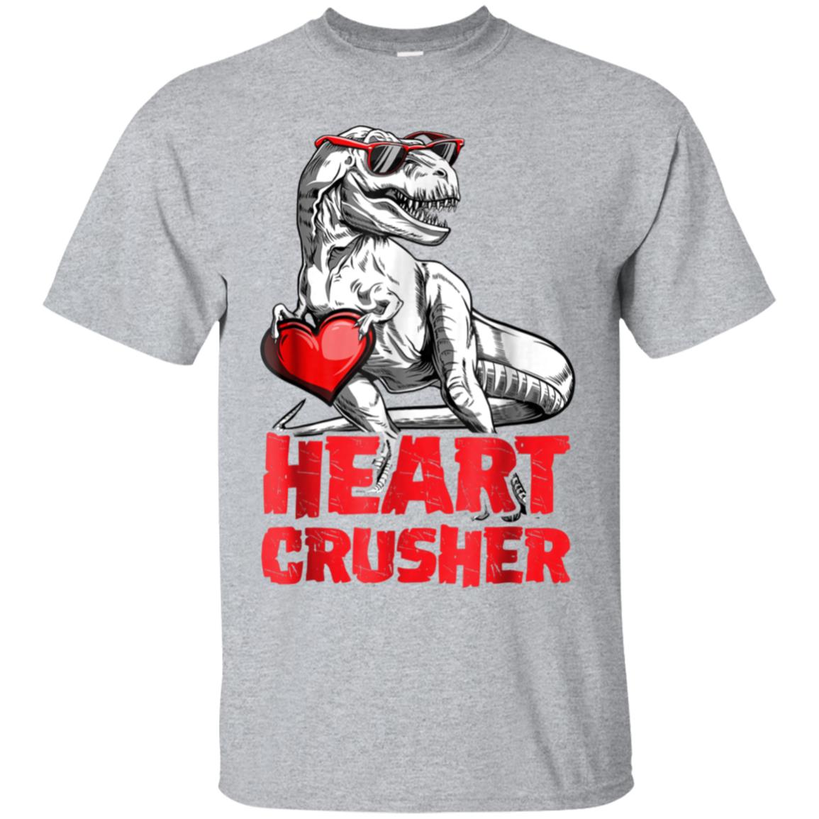 Valentines Day Dinosaur shirt Heart Crusher T rex Boys Kids