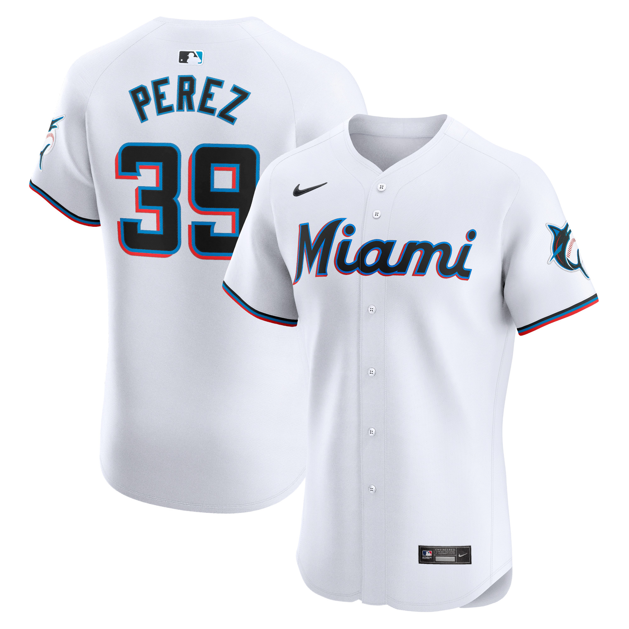 Eury Perez Miami Marlins Home Elite Player Jersey – White