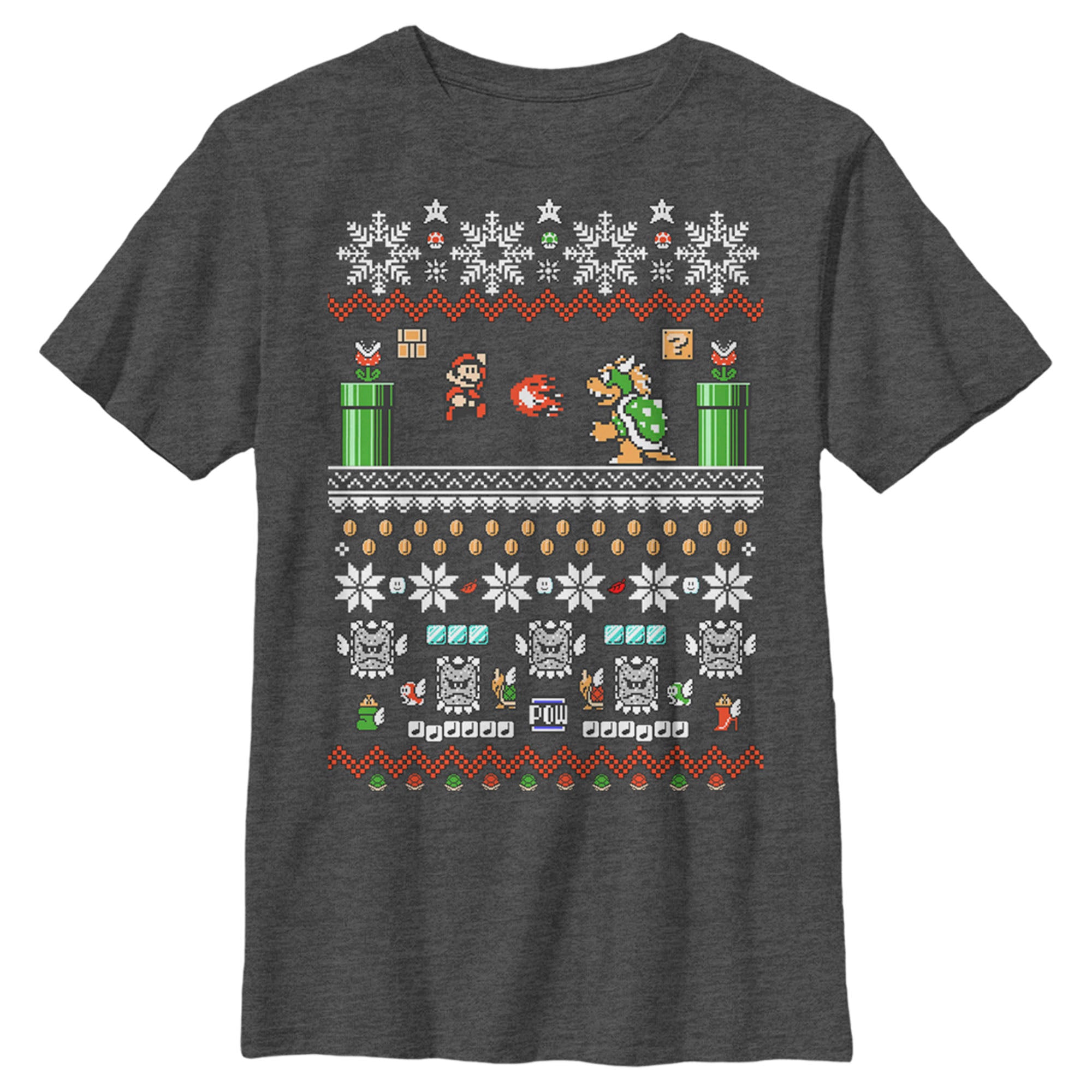 Nintendo Boy’S Mario And Bowser Ugly Christmas Sweater  T-Shirt