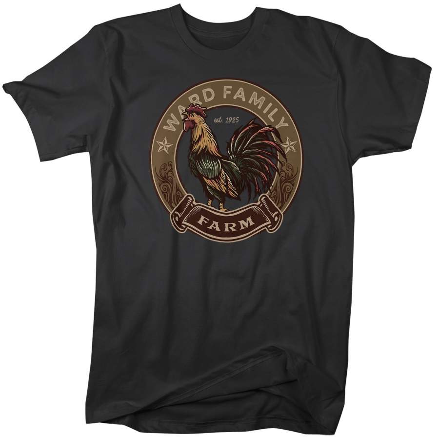 Men’s Personalized Farm T Shirt Rooster Shirt Vintage Farmer Shirt Farming Shirt Custom Farm Tees Farmer Gift Idea