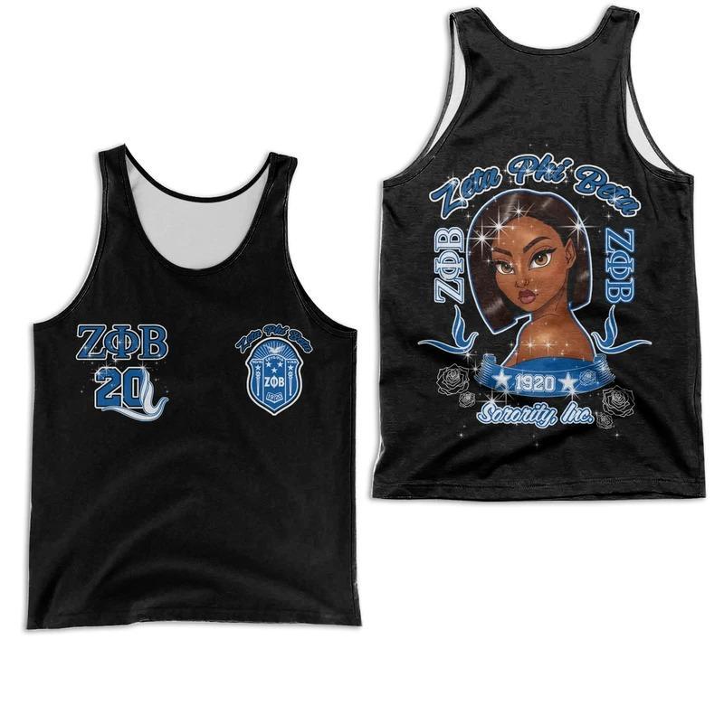 Wonderprint Tank Top Zeta Phi Beta Shining Girl Racerback Tank