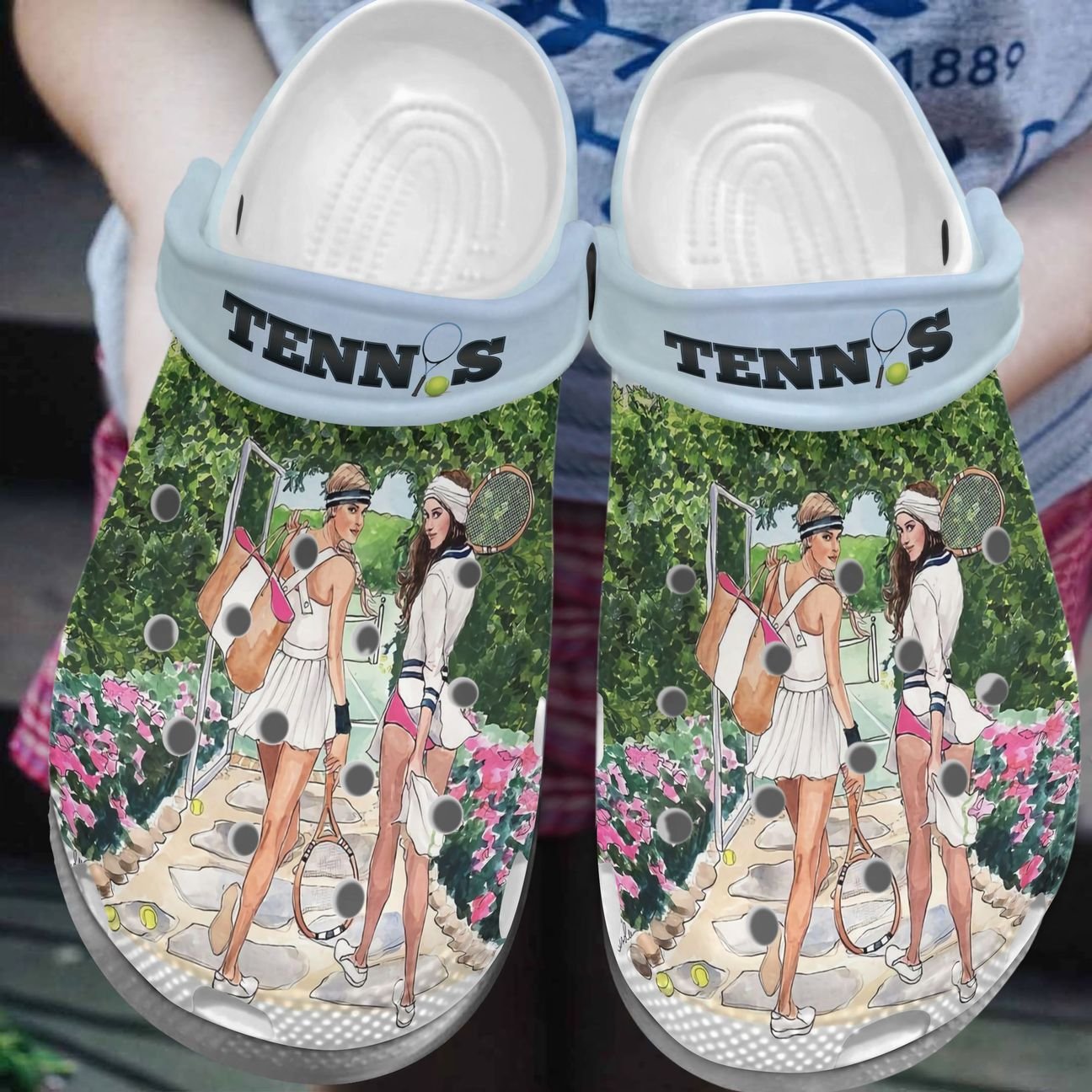 Tennis Personalized Clog, Custom Name, Text, Color, Number Fashion Style For Women, Men, Kid, Print 3D Tennis Girls