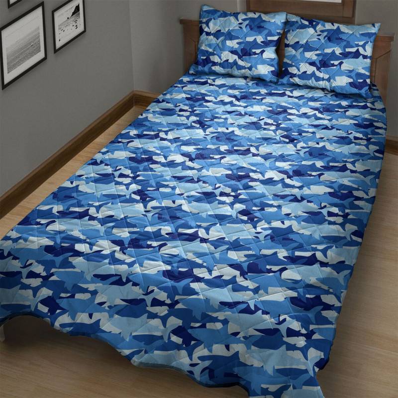 Amazing Camouflage Shark H6571 – Quilt Bedding Set