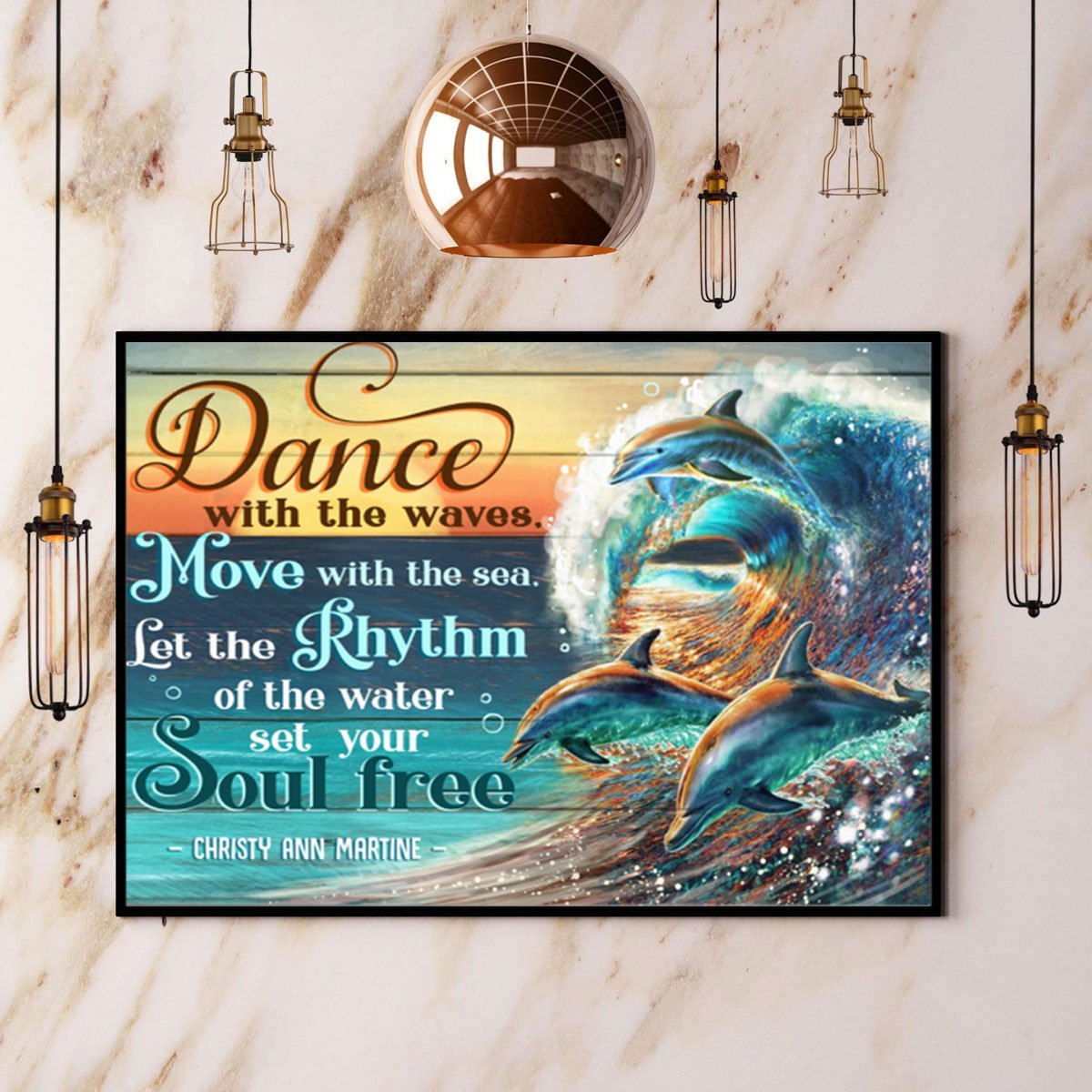 Dolphin Dance With The Waves Soul Free Waves  Poster No Frame Matte Canvas