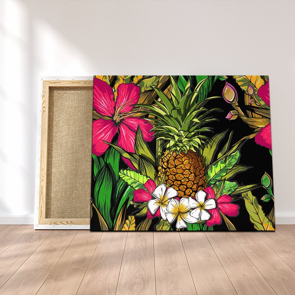 Hawaii Tropical Flowers Pineapple Canvas – AH – J5C