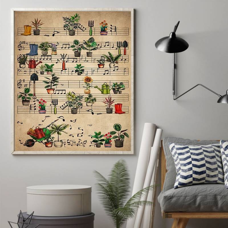 Garden And Music - Unframed Vertical Poster - Gearnoble