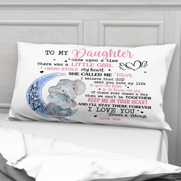 Gift For Daughter From Mom, Mother And Daughter Gift, Little Elephant Pillow