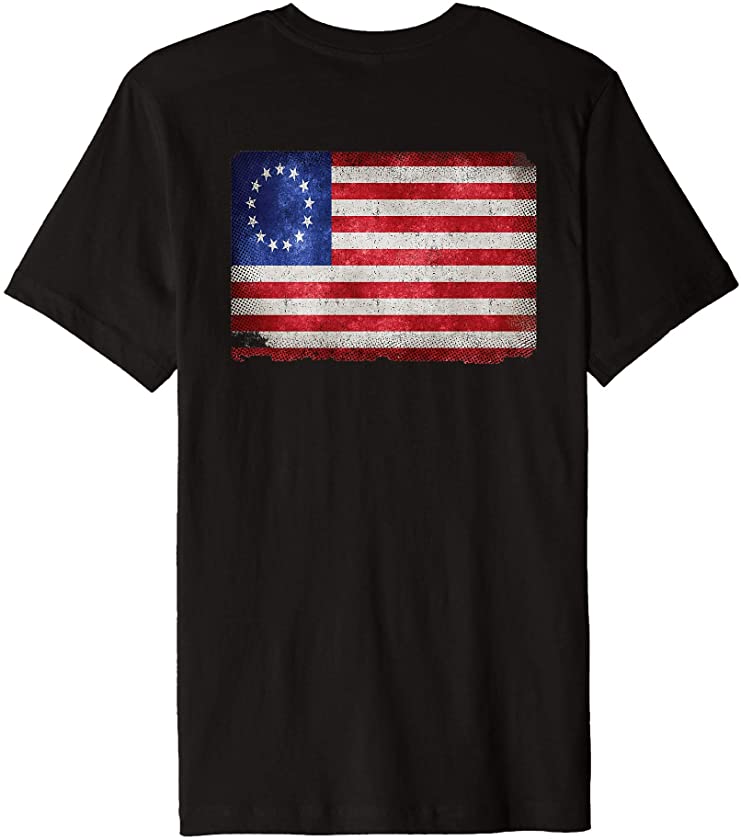 Betsy Ross Shirt print on back distressed vintage 1776 flag Premium T-Shirt