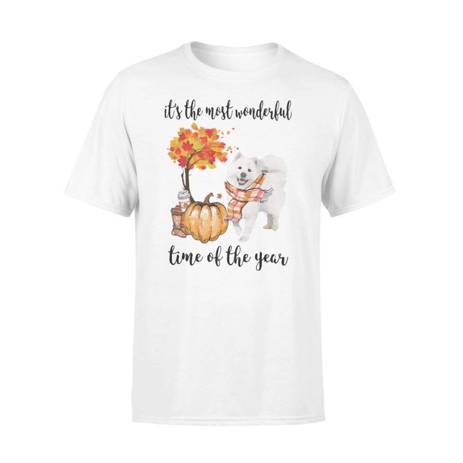 Fall Pumpkin It’s The Most Wonderful Time Of The Year Samoyed T-Shirt