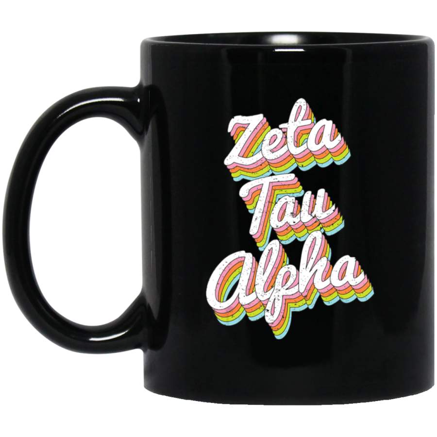 Zeta Tau Alpha Pledge Rush Sorority Vintage ZTA Rainbow Coffee Mug