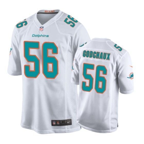 Dolphins Davon Godchaux Game White Mens Jersey