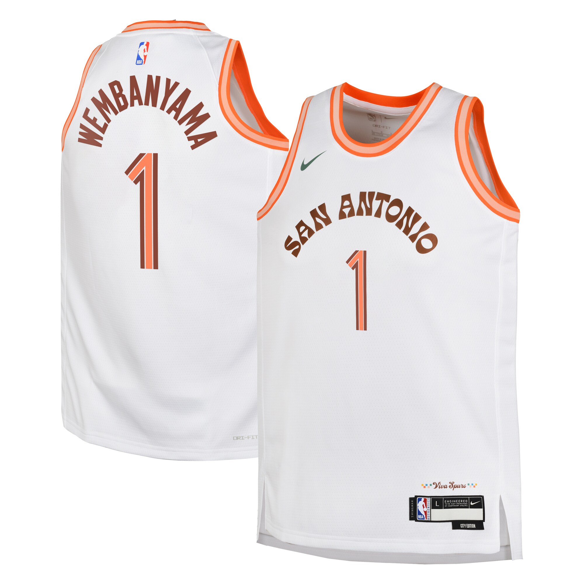 San Antonio Spurs City Edition Swingman Jersey 23 – White – Victor Wembanyama – Youth