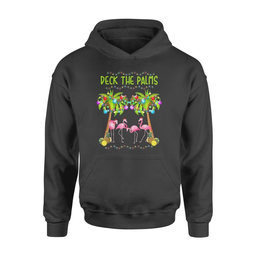 Deck the Palms Merry Flamingo Christmas – Standard Hoodie
