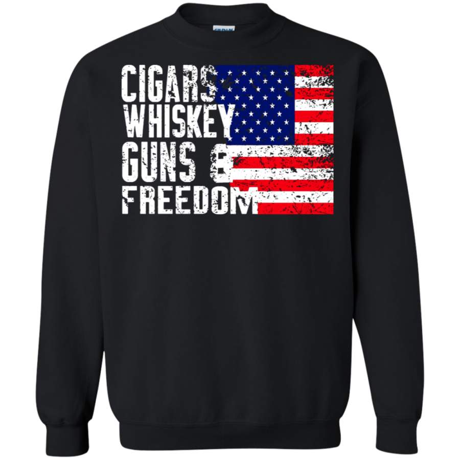 AGR America Independence Day Cigars Whiskey Guns And Freedom Sweatshirt