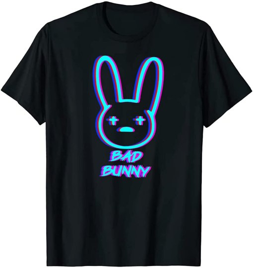 Bad Bunny 2D T Shirt For Men And Women Full Size 3 Black