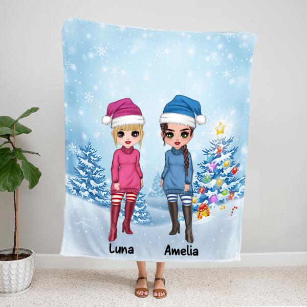 Personalized Blanket For Sister – Christmas Gift Ideas For Sister – Up To 4 Girls