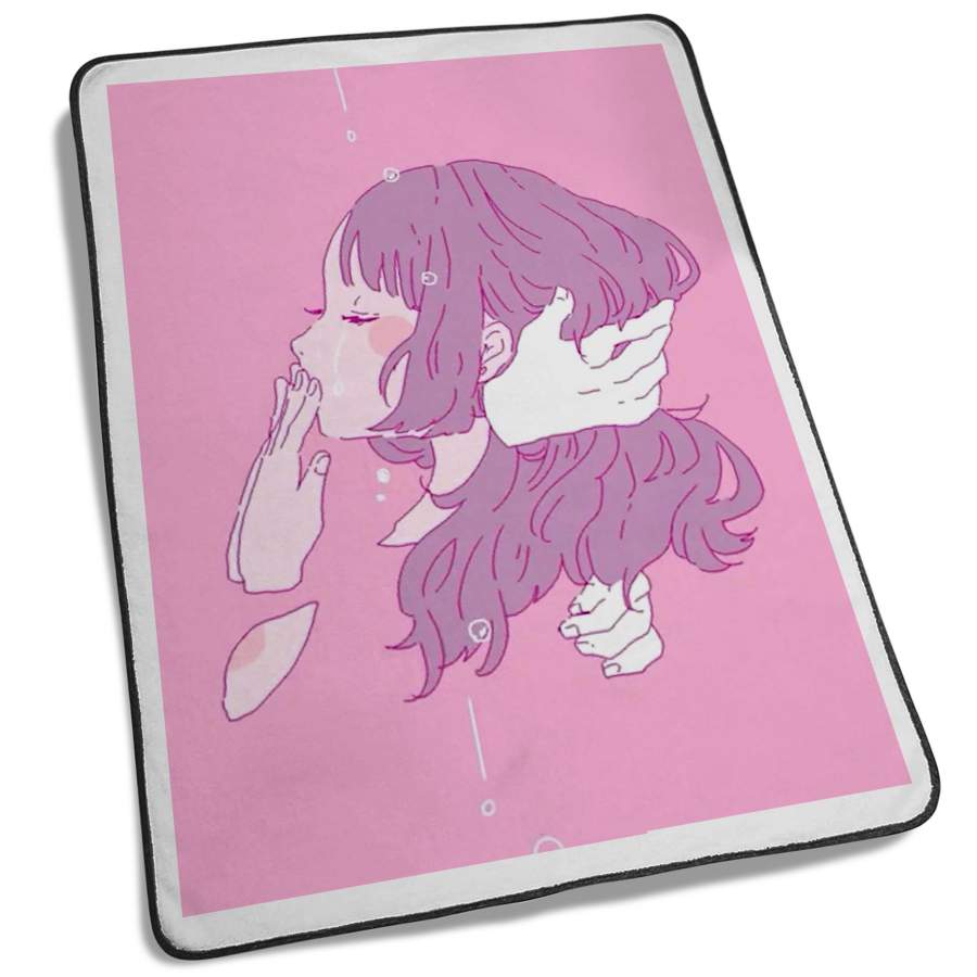 Artsy Anime Aesthetic Fleece Blanket