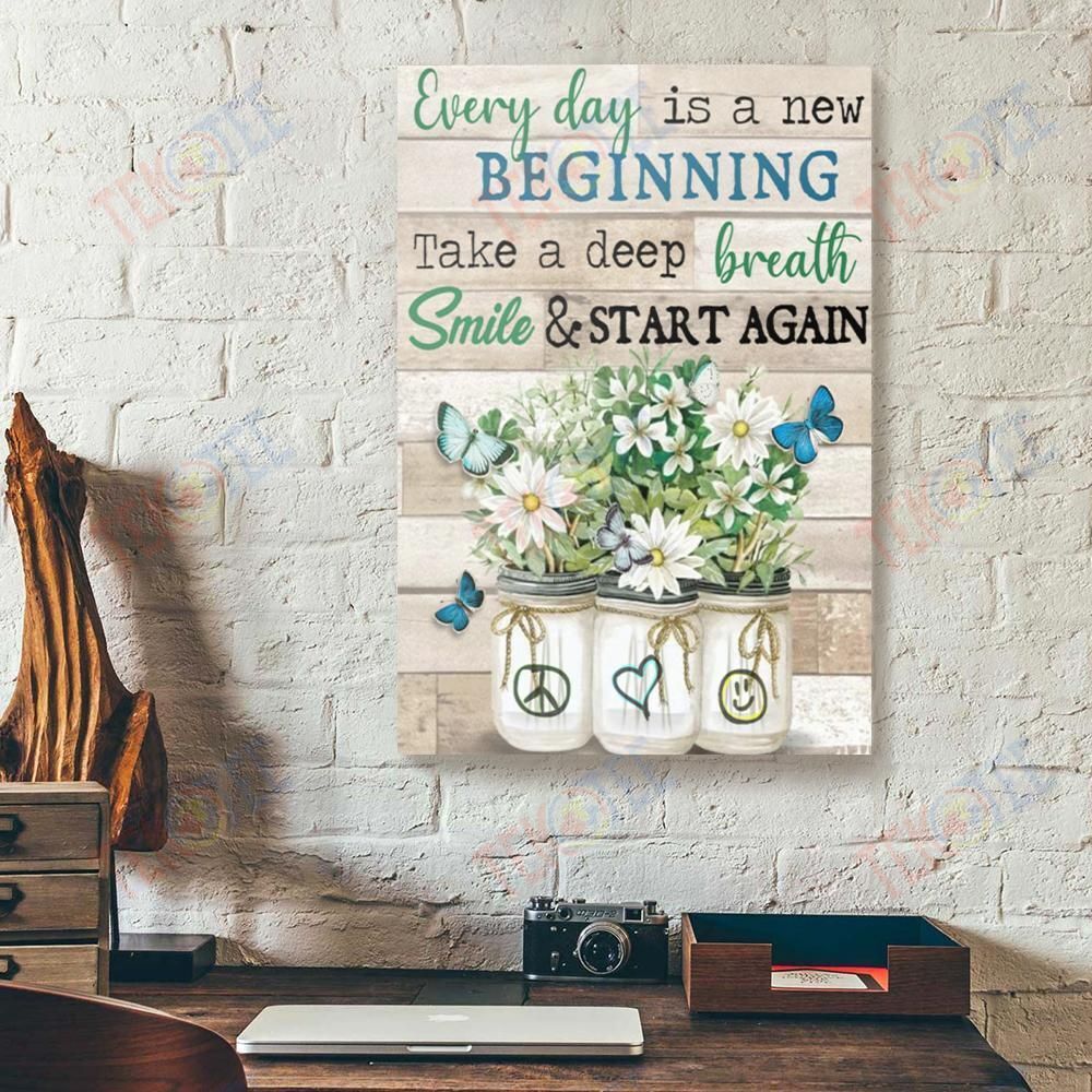 Best Canvas Prints Everyday Is A New Beginning Take A Deep Breath Butterfly Hippie Vertical Canvas Wall Art Attractive Home Decor Canvas